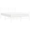 vidaXL Metal Bed Frame without Mattress with Footboard White 135x190cm