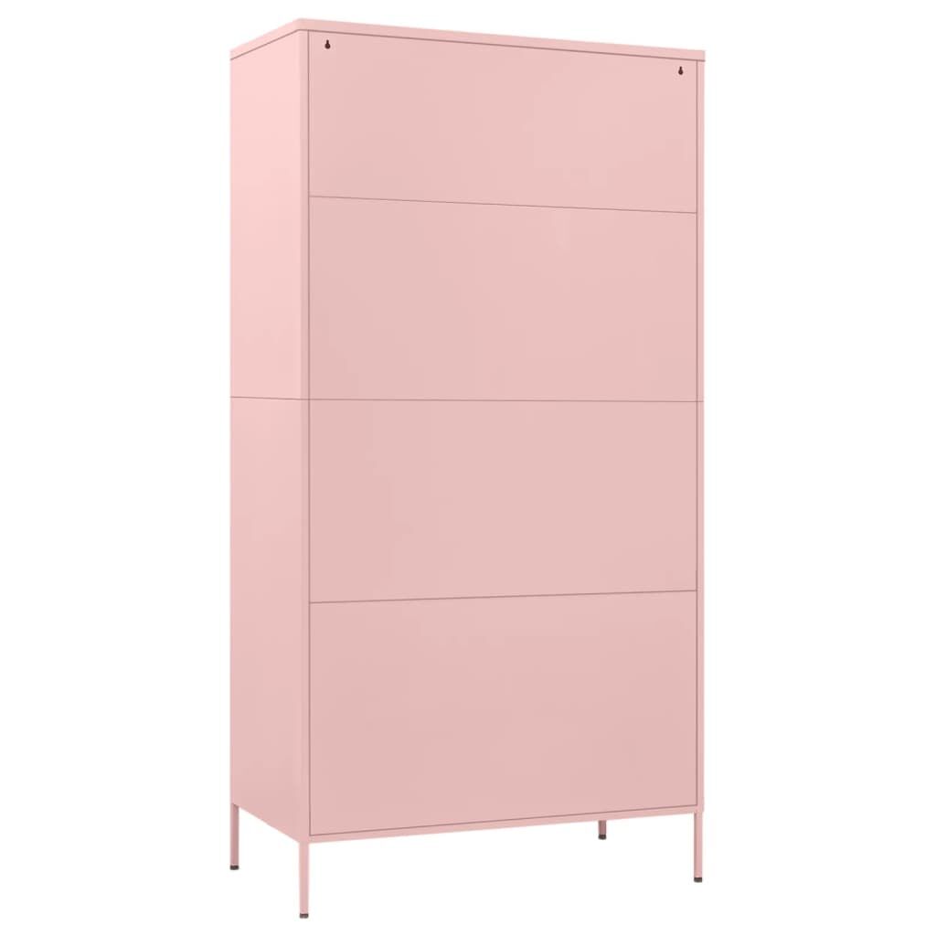 vidaXL Wardrobe Pink 90x50x180 cm Steel