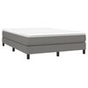 vidaXL Box Spring Bed Frame Dark Grey Queen Fabric