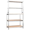 vidaXL 5-Layer Work Table with Shelves Silver Steel&Engineered Wood