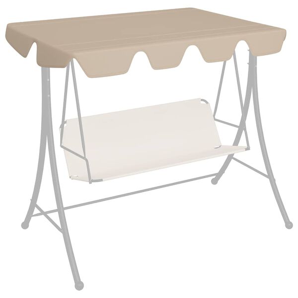 vidaXL Replacement Canopy for Garden Swing Beige 150/130x105/70 cm