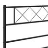 vidaXL Metal Bed Frame without Mattress with Headboard Black 135x190cm