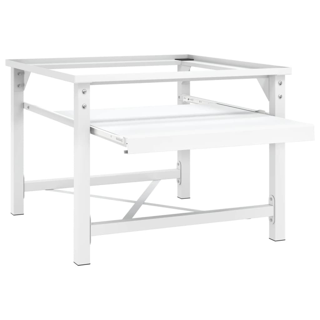 vidaXL Washing Machine Pedestal with Pull-Out Shelf White