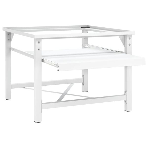 vidaXL Washing Machine Pedestal with Pull-Out Shelf White
