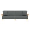 vidaXL Sofa Bed with Armrests Dark Grey Fabric