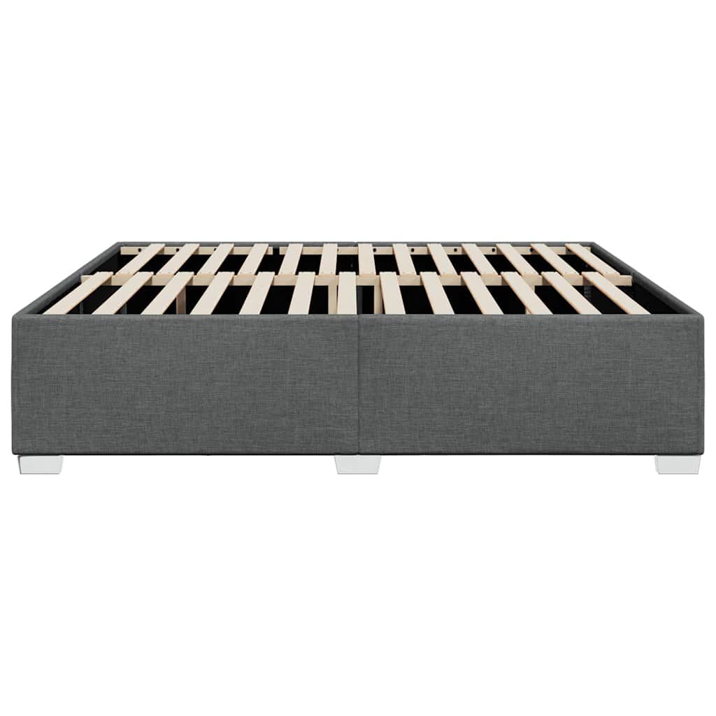 vidaXL Bed Frame without Mattress Dark Grey King Fabric