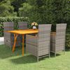 vidaXL 5 Piece Garden Dining Set Grey