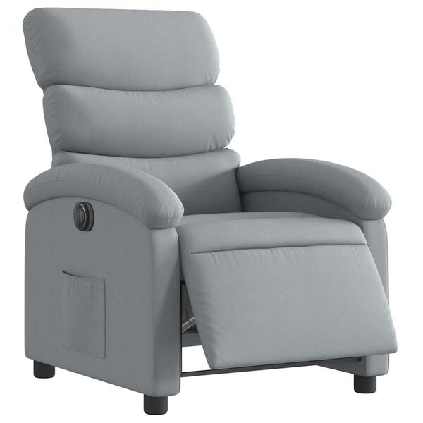 vidaXL Electric Recliner Chair Light Grey Fabric