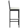 vidaXL Garden Bar Stools with Cushions 4 pcs Black Poly Rattan