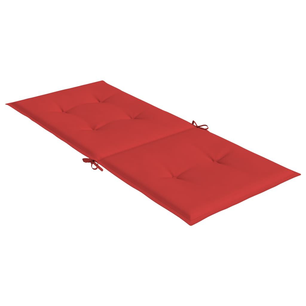 vidaXL Garden Highback Chair Cushions 2 pcs Red 120x50x3 cm Fabric