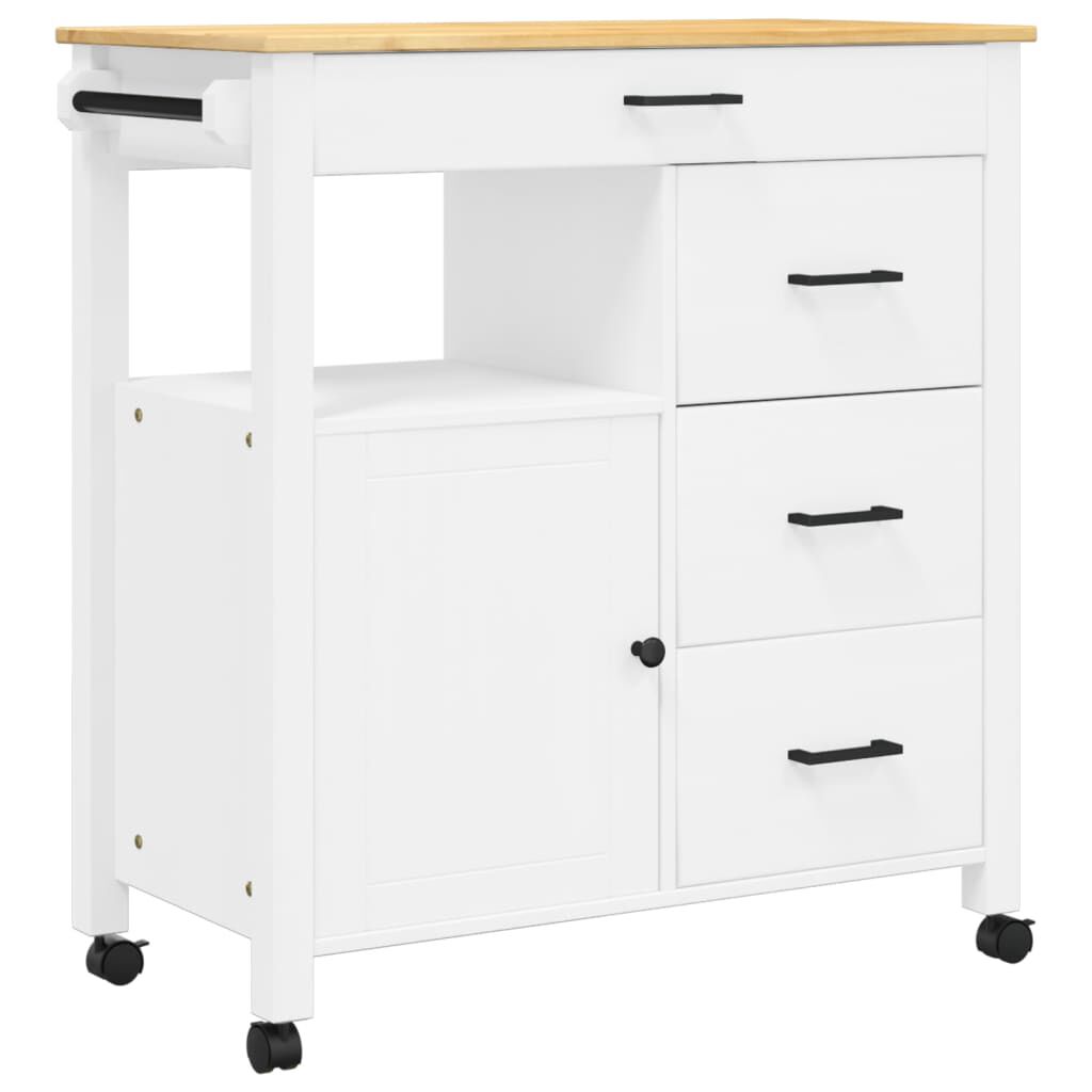 vidaXL Kitchen Trolley MONZA 84x40x90 cm Solid Wood Pine
