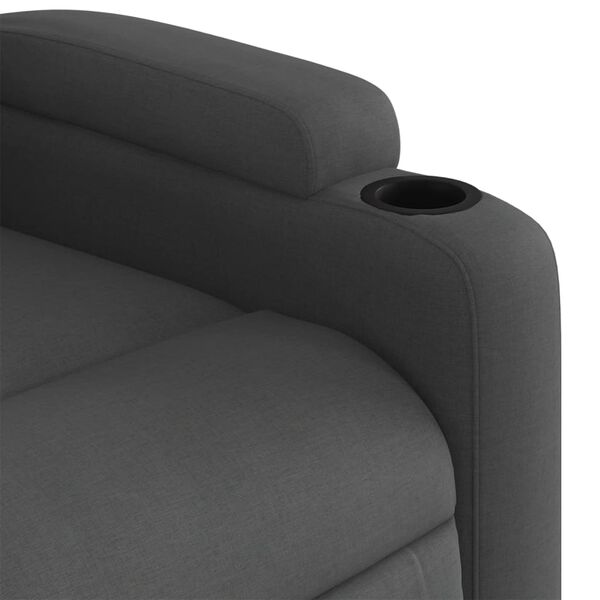 vidaXL Massage Recliner Chair Dark Grey Fabric