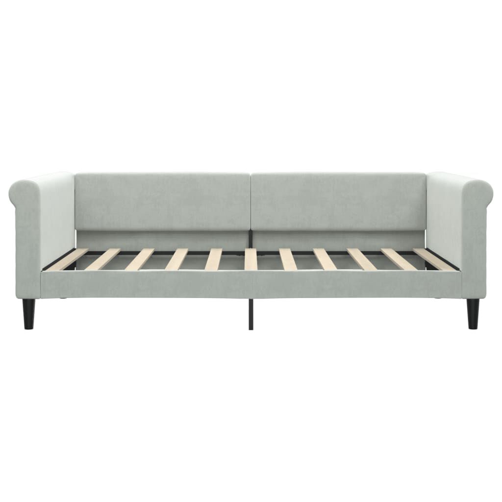 vidaXL Day Bed without Mattress Light Grey 100x190 cm Velvet