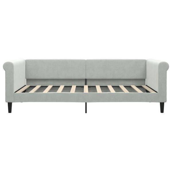 vidaXL Day Bed without Mattress Light Grey 100x190 cm Velvet
