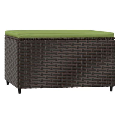 vidaXL Garden Footrests with Cushions 2 pcs Brown Poly Rattan