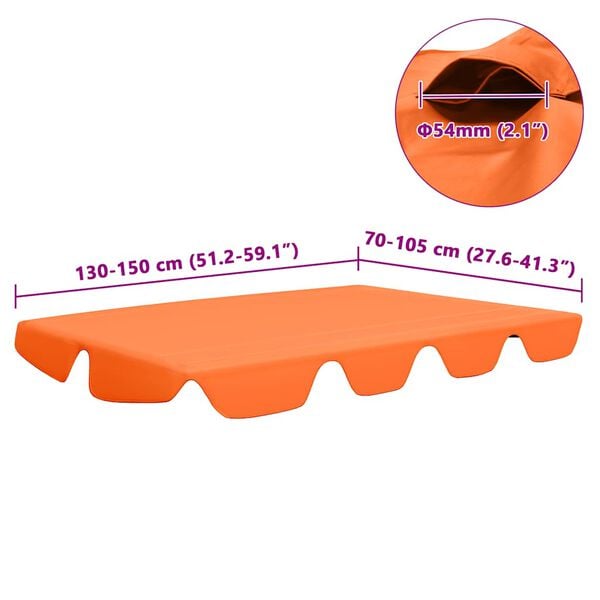 vidaXL Replacement Canopy for Garden Swing Orange 150/130x105/70 cm