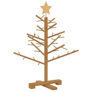 vidaXL Wooden Christmas Tree with Stand Brown 75 cm Solid pine wood