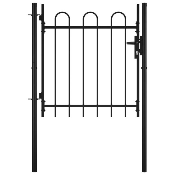 vidaXL Single Door Fence Gate with Hoop Top 100 x 75 cm