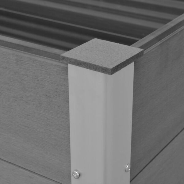 vidaXL Garden Raised Bed WPC 150x50x91 cm Grey