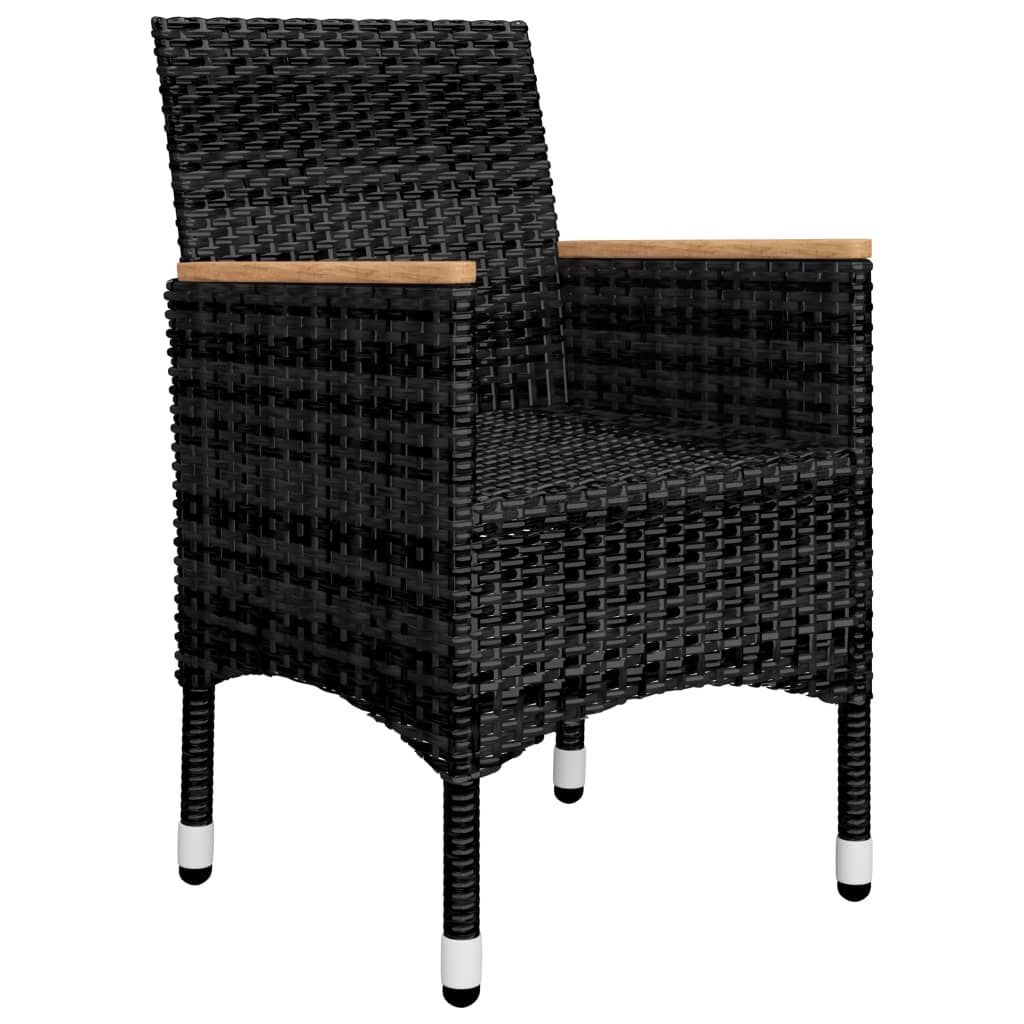 vidaXL 11 Piece Garden Dining Set Black