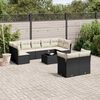 vidaXL 10 Piece Garden Sofa Set with Cushions Black Poly Rattan