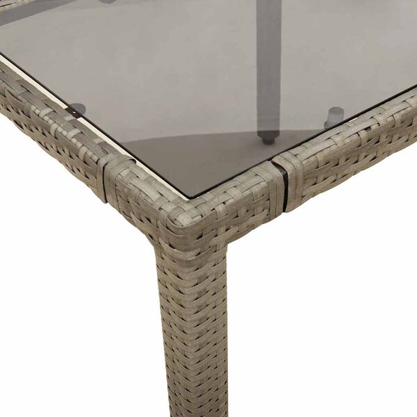 vidaXL 5 Piece Garden Bistro Set with Cushions Grey Poly Rattan