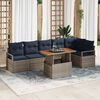 vidaXL Garden Dining Set with Cushion 7 pcs Grey and Navy
