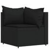 vidaXL 4 Piece Garden Lounge Set with Cushions Black Poly Rattan