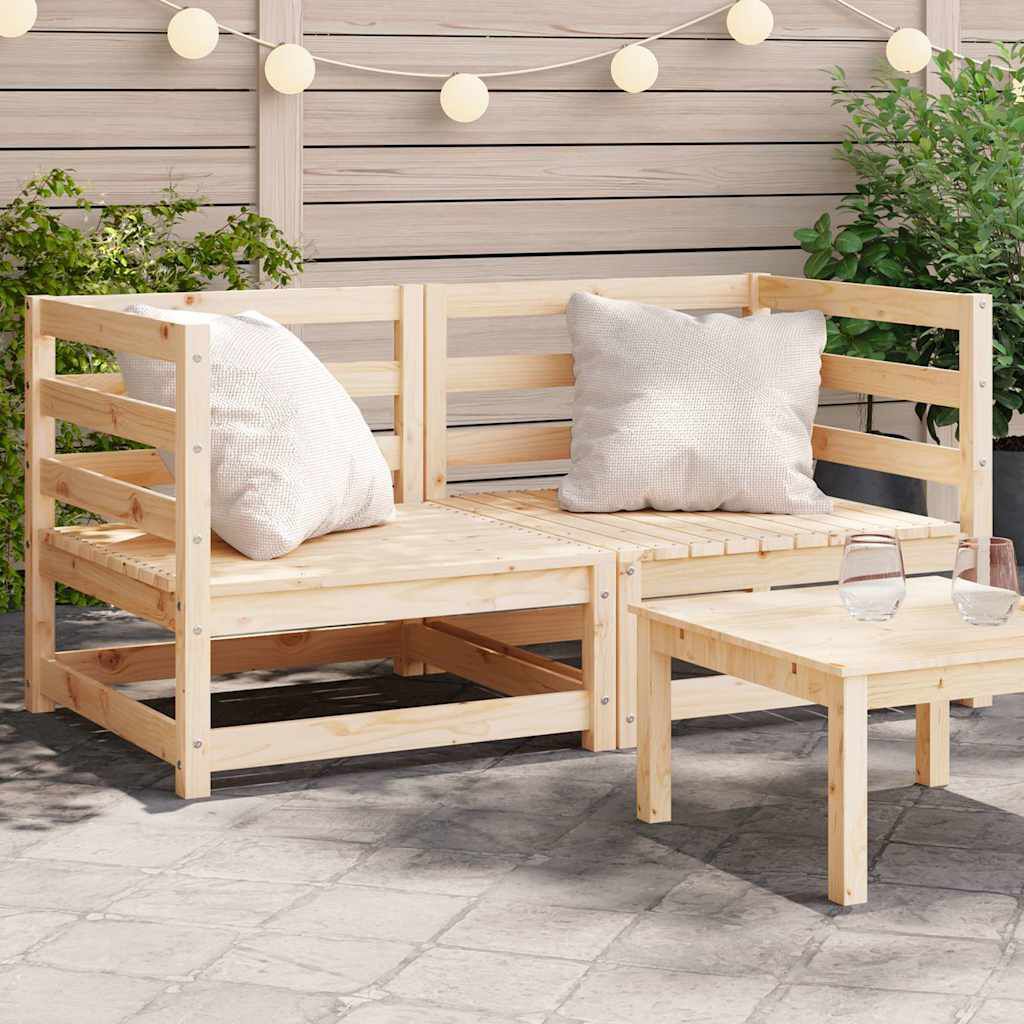 vidaXL Garden Sofas Corner 2 pcs 70x70x67 cm Solid Wood Pine