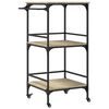 vidaXL Kitchen Trolley Smoked Oak 60,5x50x105 cm Engineered Wood