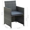 vidaXL 4 Piece Garden Lounge with Cushions Set Poly Rattan Grey