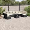 vidaXL 11 Piece Garden Sofa Set with Cushions Black Poly Rattan