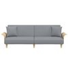 vidaXL Sofa Bed with Armrests Light Grey Fabric