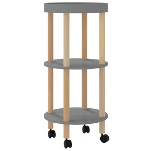 vidaXL 3-tier Trolley Grey 38x38x82cm Engineered Wood&Solid Wood Pine