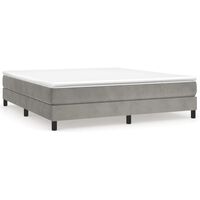 vidaXL Box Spring Bed with Mattress Light Grey 183x213 cm California King Velvet