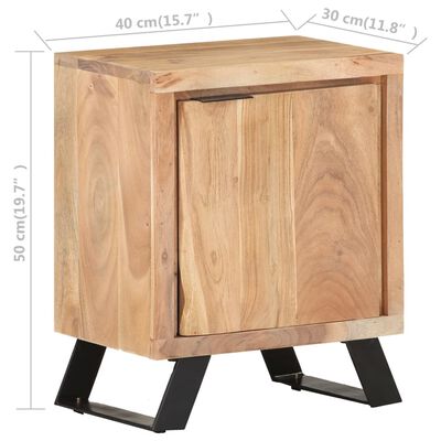 vidaXL Bedside Cabinet 40x30x50 cm Solid Acacia Wood with Live Edges