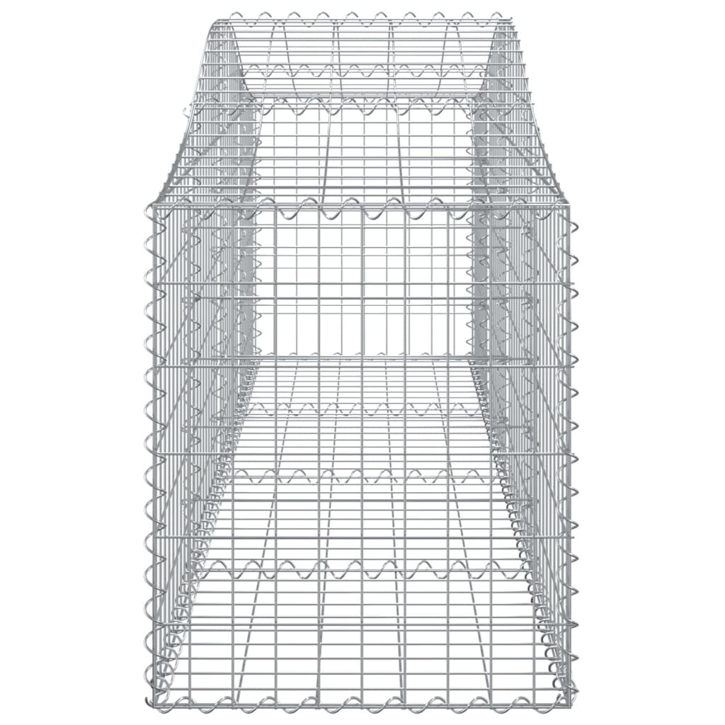 vidaXL Arched Gabion Baskets 9 pcs 200x50x60/80 cm Galvanised Iron