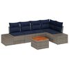 vidaXL Garden Sofa Set with Cushion 6 pcs Grey Poly Rattan