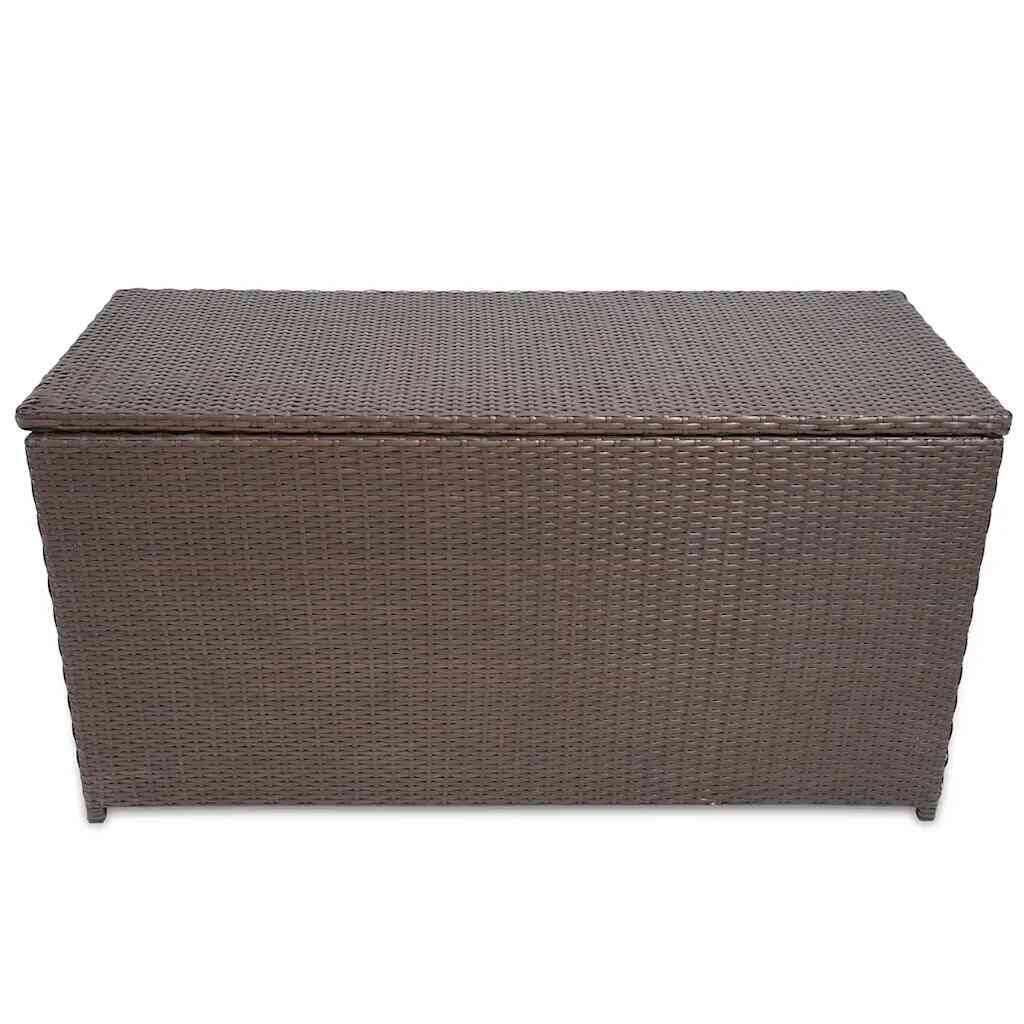 vidaXL Garden Storage Box Brown 120x50x60 cm Poly Rattan
