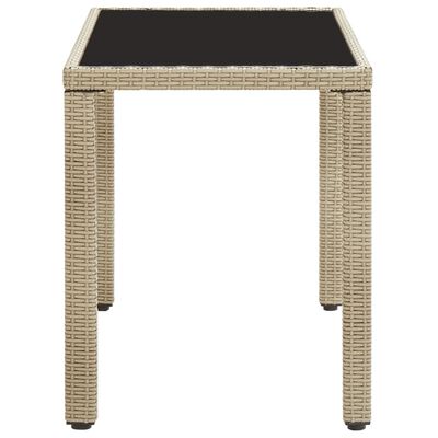 vidaXL Garden Table Beige 123x60x74 cm Poly Rattan