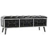 vidaXL Storage Bench 110 cm Black Faux Leather
