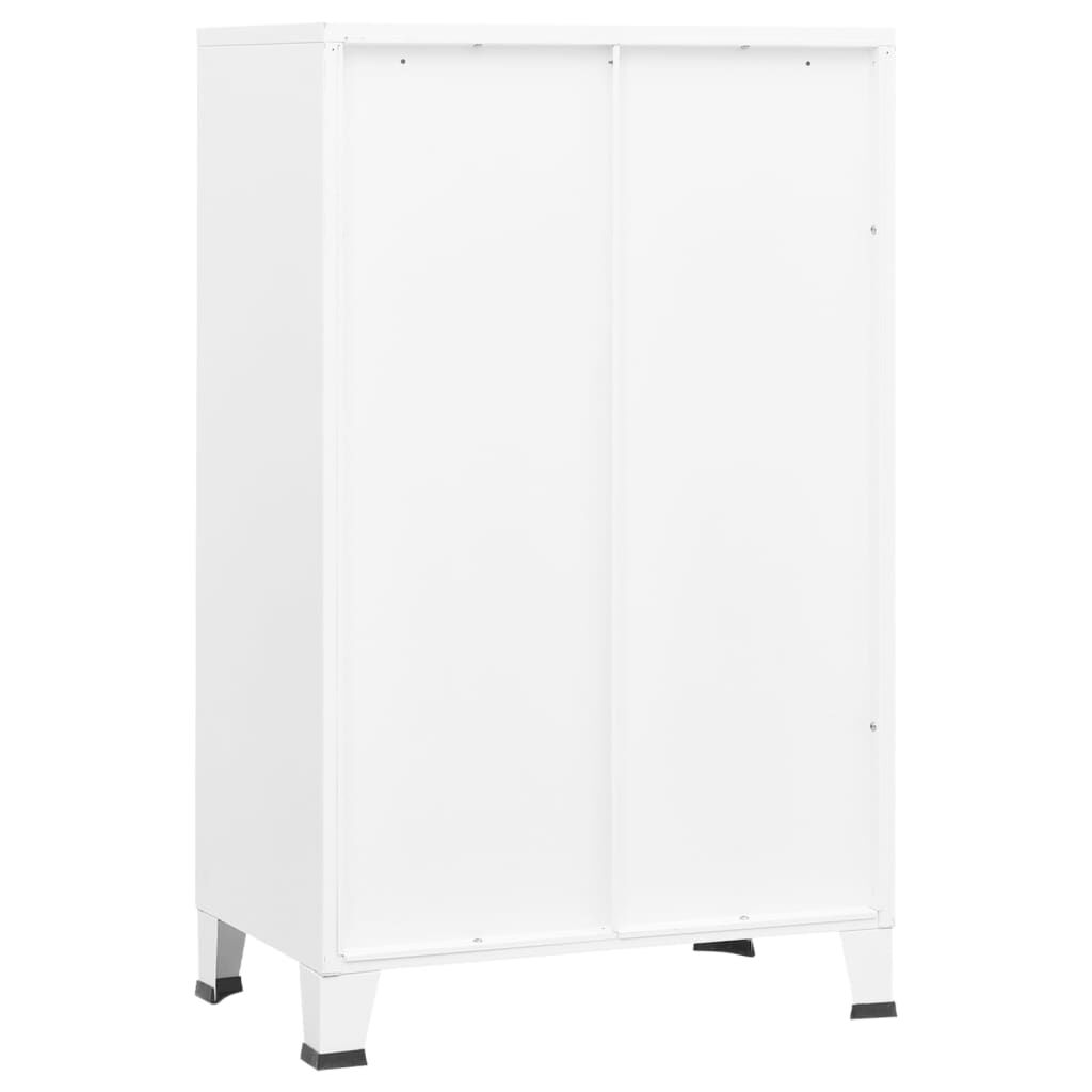 vidaXL Industrial Storage Chest White Metal