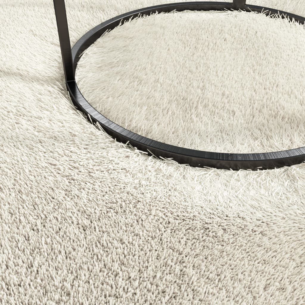 vidaXL Washable Rug Soft Shaggy Cream 160x230 cm Anti Slip