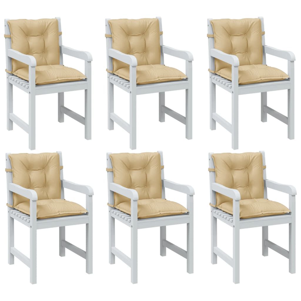 vidaXL Lowback Chair Cushions 6 pcs Melange Beige 100x50x7 cm Fabric