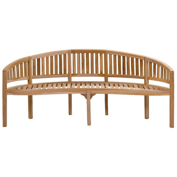 vidaXL Banana Bench 200 cm Solid Teak Wood