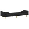vidaXL 2-Seater Sofa Bed with Pillows and Footstool Black Fabric
