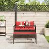 vidaXL 3 Piece Garden Dining Set with Cushions Brown Poly Rattan