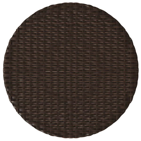 vidaXL 3 Piece Bistro Set with Cushions Brown Poly Rattan