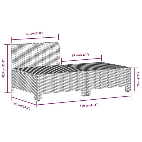 vidaXL 6 Piece Garden Lounge Set with Cushions Grey Poly Rattan
