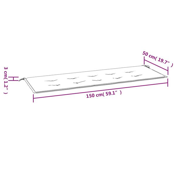 vidaXL Garden Bench Cushion Anthracite 150x50x3 cm Oxford Fabric